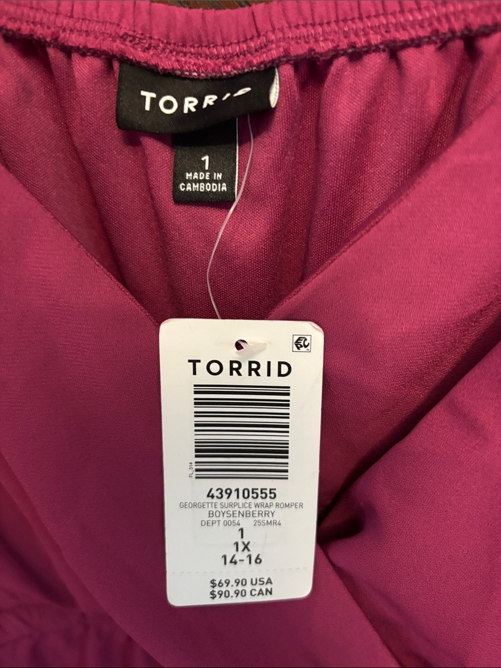 torrid Hot Pink Wrap Romper with Ruffle Detail - Picture 8 of 9